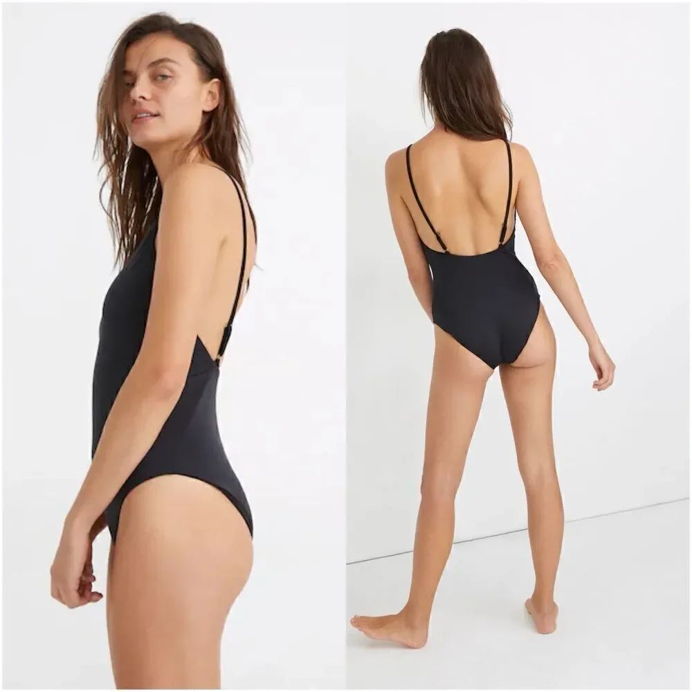 Madewell NWT Second Wave High-Neck One-Piece Swimsuit XXS